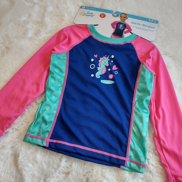 Sun Smart,Swim Tee,Rash Guard,4T - Picture 3 of 12